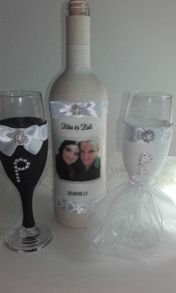 Díszüveg+díszpohár 